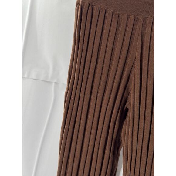 URBAN OUTFITTERS LIONESS Women's Brown Donna Rib Knit Flare-Leg Pull-On Pant SZM - Picture 5 of 7